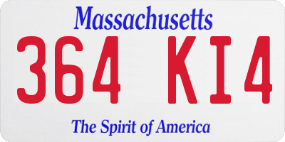 MA license plate 364KI4