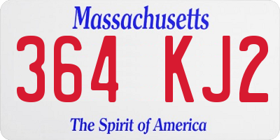 MA license plate 364KJ2