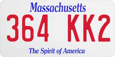 MA license plate 364KK2