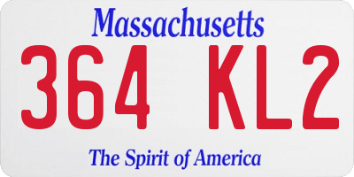 MA license plate 364KL2