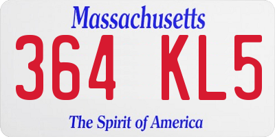 MA license plate 364KL5