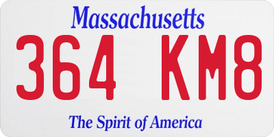 MA license plate 364KM8