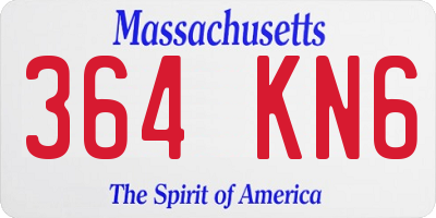 MA license plate 364KN6