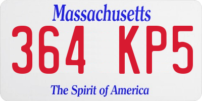 MA license plate 364KP5