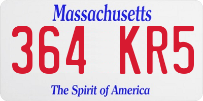 MA license plate 364KR5