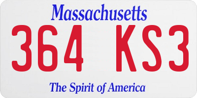 MA license plate 364KS3