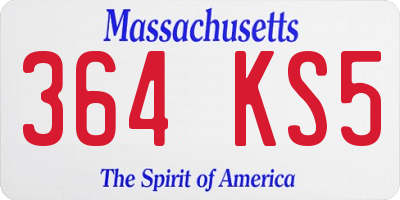 MA license plate 364KS5