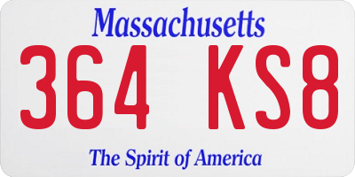 MA license plate 364KS8