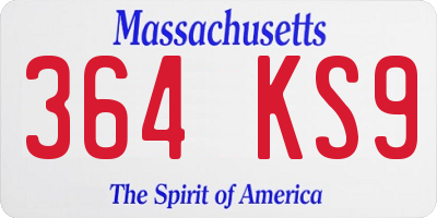 MA license plate 364KS9