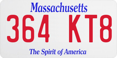 MA license plate 364KT8