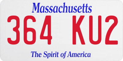 MA license plate 364KU2