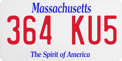 MA license plate 364KU5