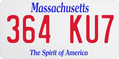 MA license plate 364KU7