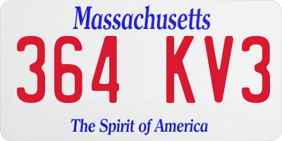 MA license plate 364KV3