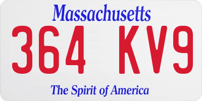 MA license plate 364KV9