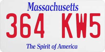 MA license plate 364KW5