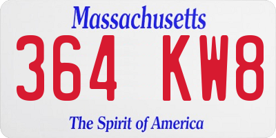 MA license plate 364KW8