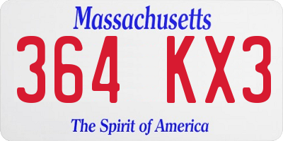 MA license plate 364KX3