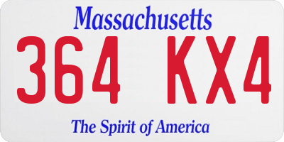 MA license plate 364KX4