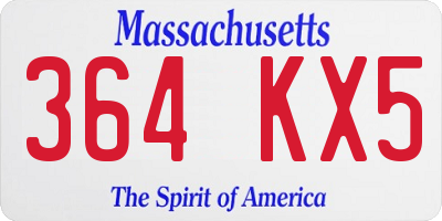 MA license plate 364KX5