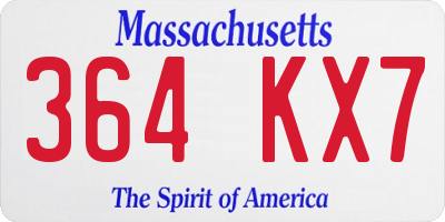 MA license plate 364KX7