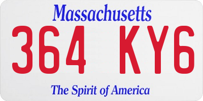 MA license plate 364KY6