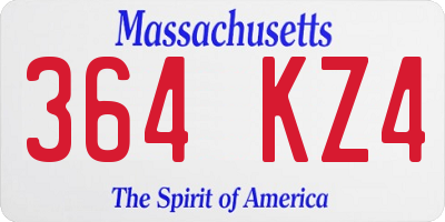 MA license plate 364KZ4