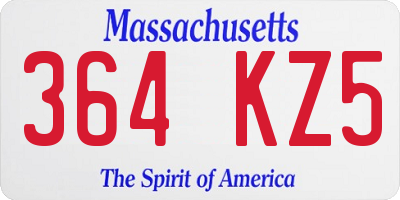 MA license plate 364KZ5