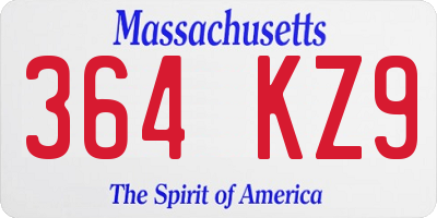 MA license plate 364KZ9