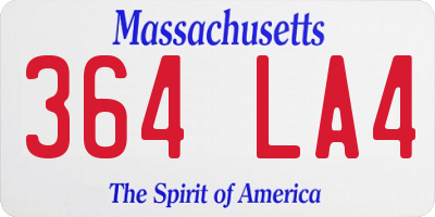 MA license plate 364LA4