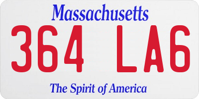 MA license plate 364LA6