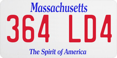MA license plate 364LD4