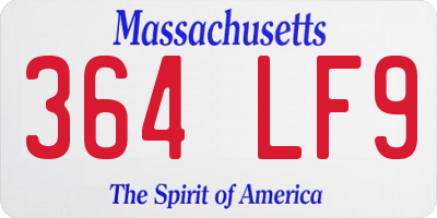MA license plate 364LF9