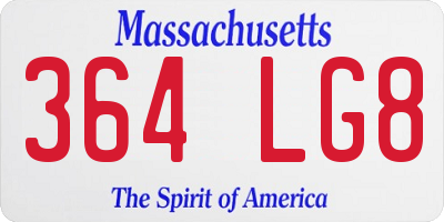 MA license plate 364LG8
