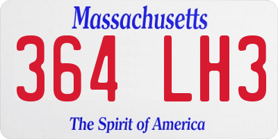 MA license plate 364LH3