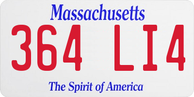 MA license plate 364LI4