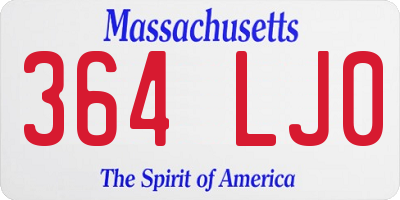 MA license plate 364LJ0