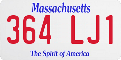 MA license plate 364LJ1