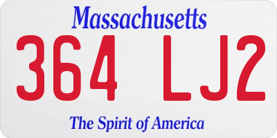 MA license plate 364LJ2