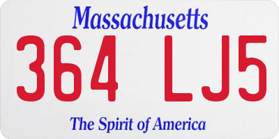 MA license plate 364LJ5