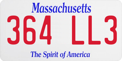 MA license plate 364LL3