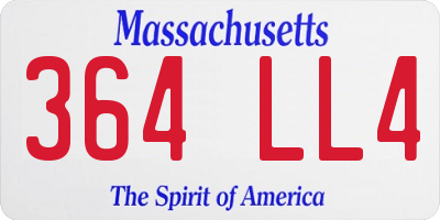MA license plate 364LL4