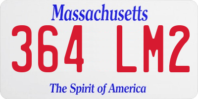 MA license plate 364LM2