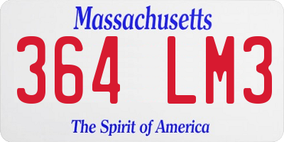 MA license plate 364LM3