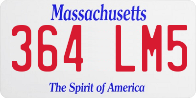 MA license plate 364LM5