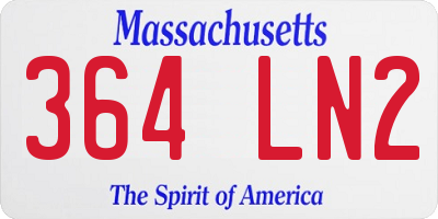 MA license plate 364LN2