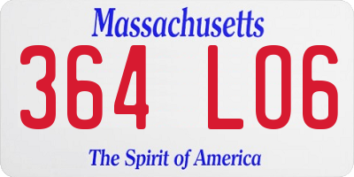 MA license plate 364LO6