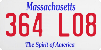 MA license plate 364LO8