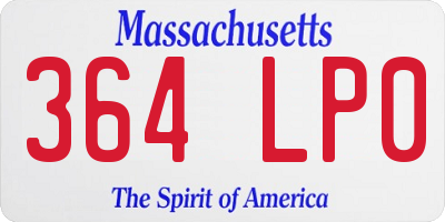 MA license plate 364LP0