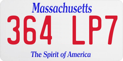 MA license plate 364LP7
